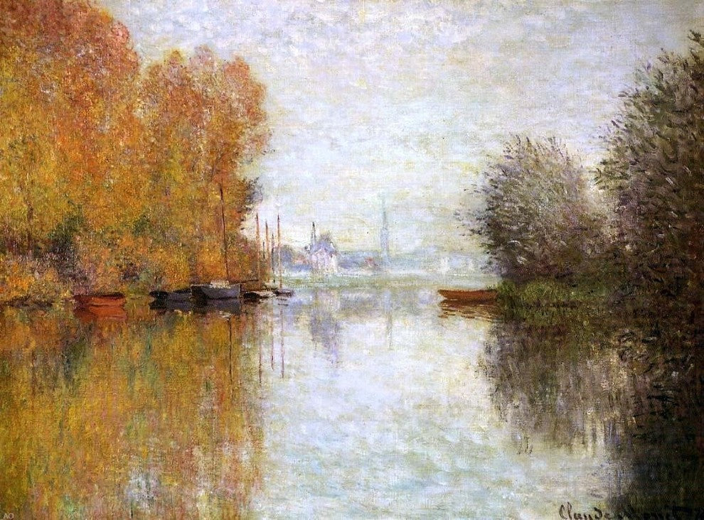 Claude Oscar Monet Autumn on the Seine at Argenteuil Wall Decal