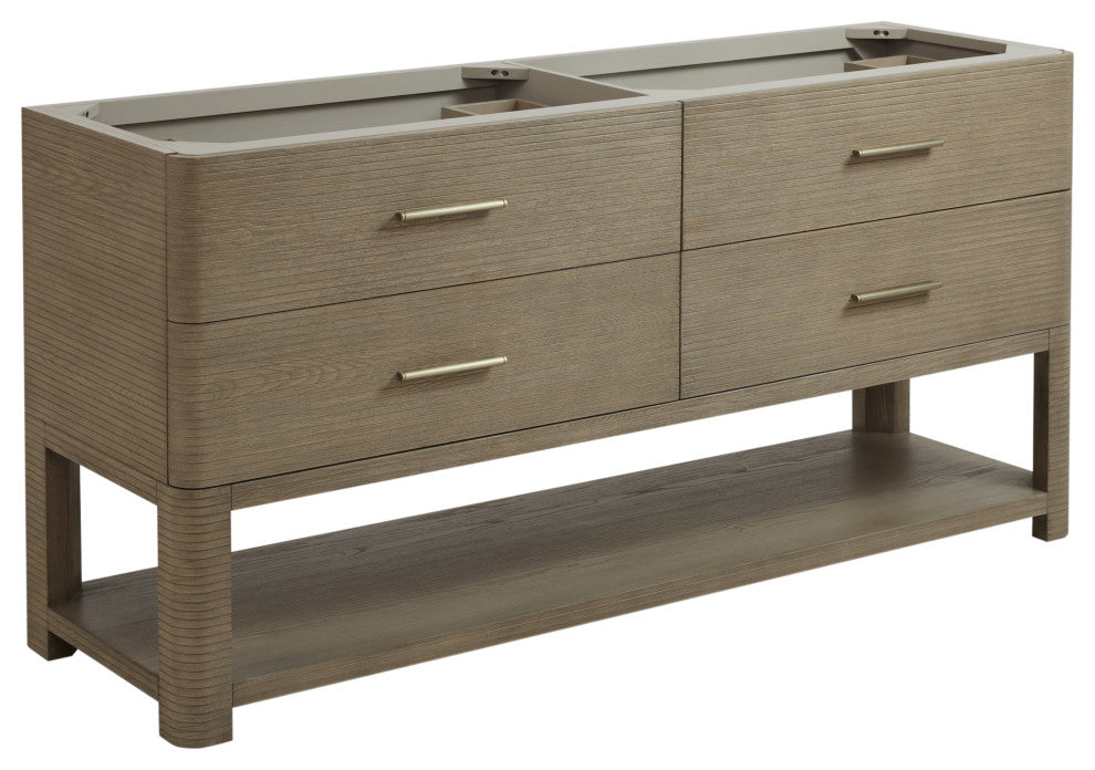 Lucian Bath Vanity, Pebble Oak, 72, No Top
