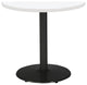 KFI Mode 30" Round Breakroom Table with White Round Black Base Counter Height