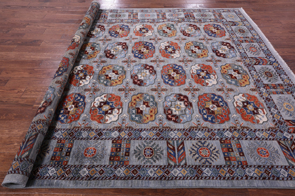 Super Turkmen Ersari Handmade Wool Rug 8' 1" X 9' 9" - Q15632