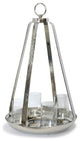 Asha Aluminum And Clear Glass Four Light Dome Candle Holder Stand Large