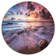 Beautiful Sea Waves At Sunset, Beach Round Metal Wall Art, 11"
