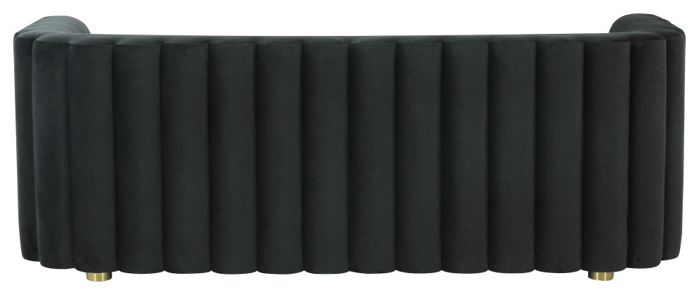 Callie Black Velvet Sofa