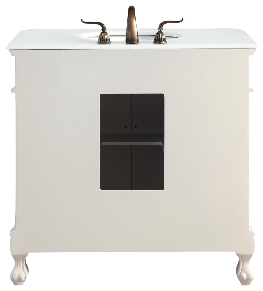 Bathroom Vanity, Antique White, 36", Single Sink