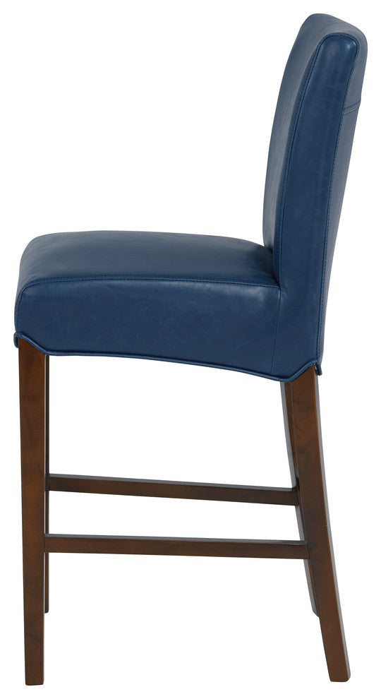 Milton Fabric Stool, Vintage Blue, Counter Stool, Bonded Leather