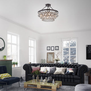 Arosa 9-Light Black Semi Flush Mount