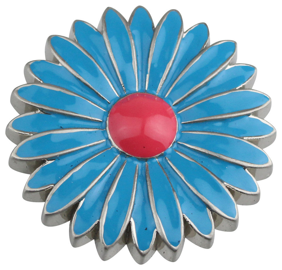 Aster Cabinet and Furniture Knob, Turquoise With Fuchsia