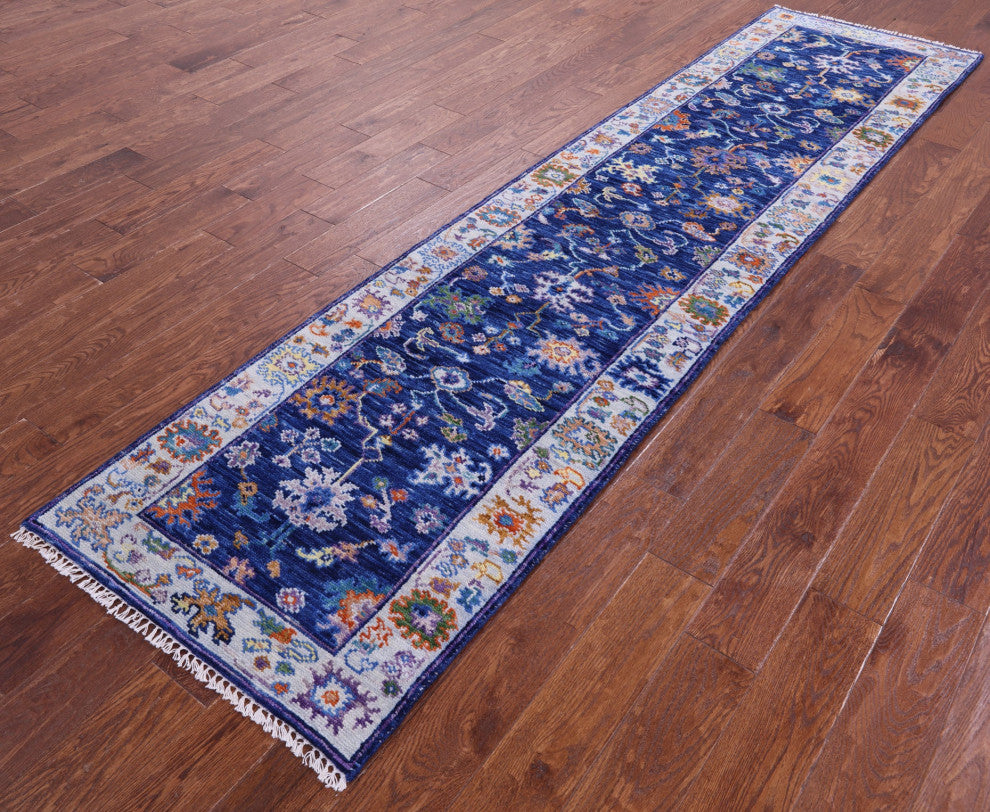 2' 7" X 10' 5" Turkish Oushak Handmade Wool Runner Rug - Q15490