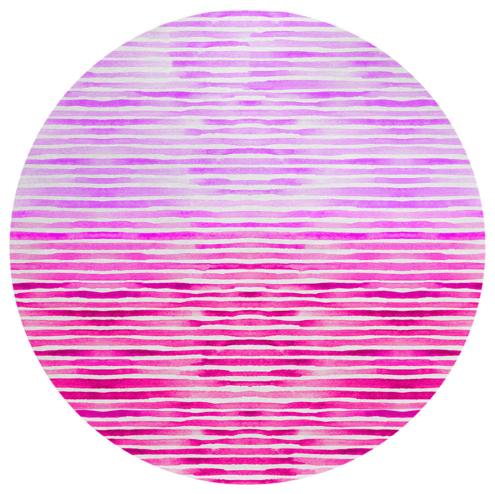 Indoor/Outdoor Seabreeze SZ8 Blush Machine Washable 8' x 8' Round Rug