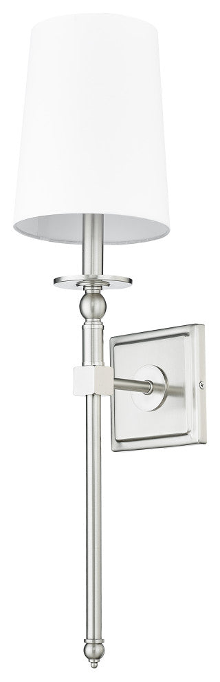 1 Light 6.5 in. Brushed Nickel Sconce