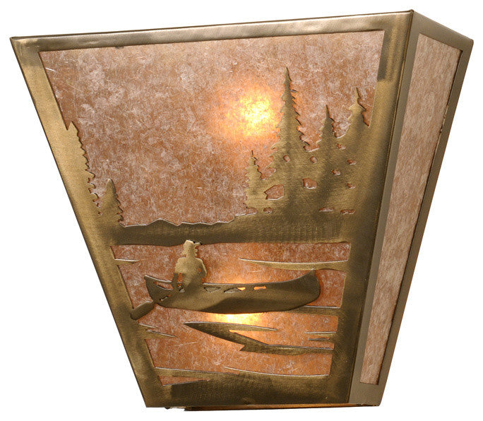 13 Wide Canoe At Lake Wall Sconce