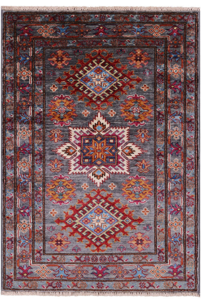 Super Kazak Handmade Wool Rug 2' 9" X 4' 0" Q10652