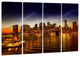 "Manhattan Sunset on East River" Canvas Print, 4 Panels