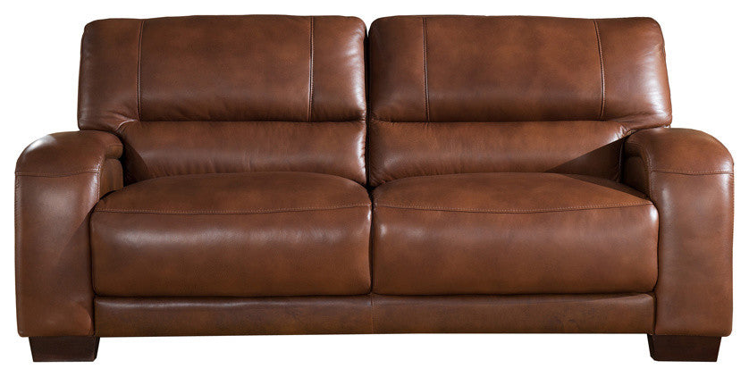 Brigitte Leather Craft Sofa, Brown