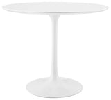 Lippa Round Wood Top Dining Table, White, 36"