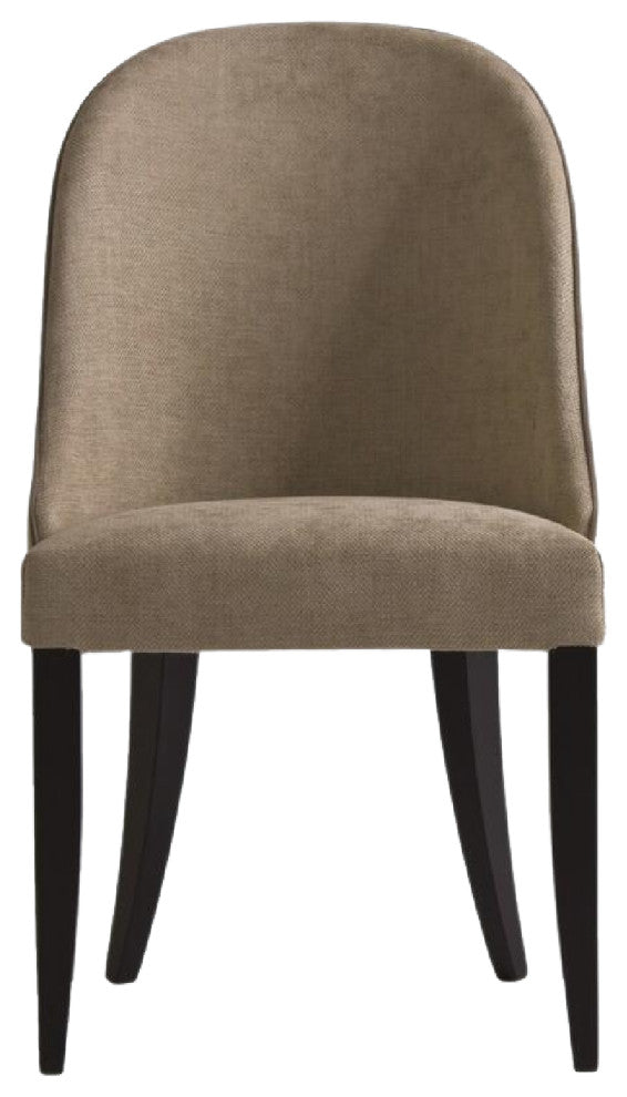Curved Back Upholstered Dining Chair | Andrew Martin Aldwick, Brown