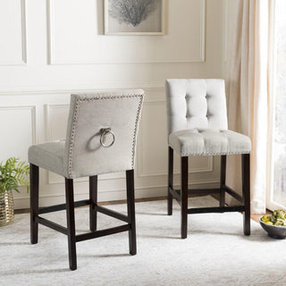 Safavieh Nikita Counter Stool, Light Grey/Espresso