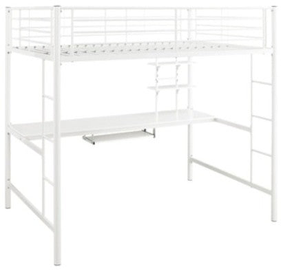 Nova Full Size Workstation Loft Bed White
