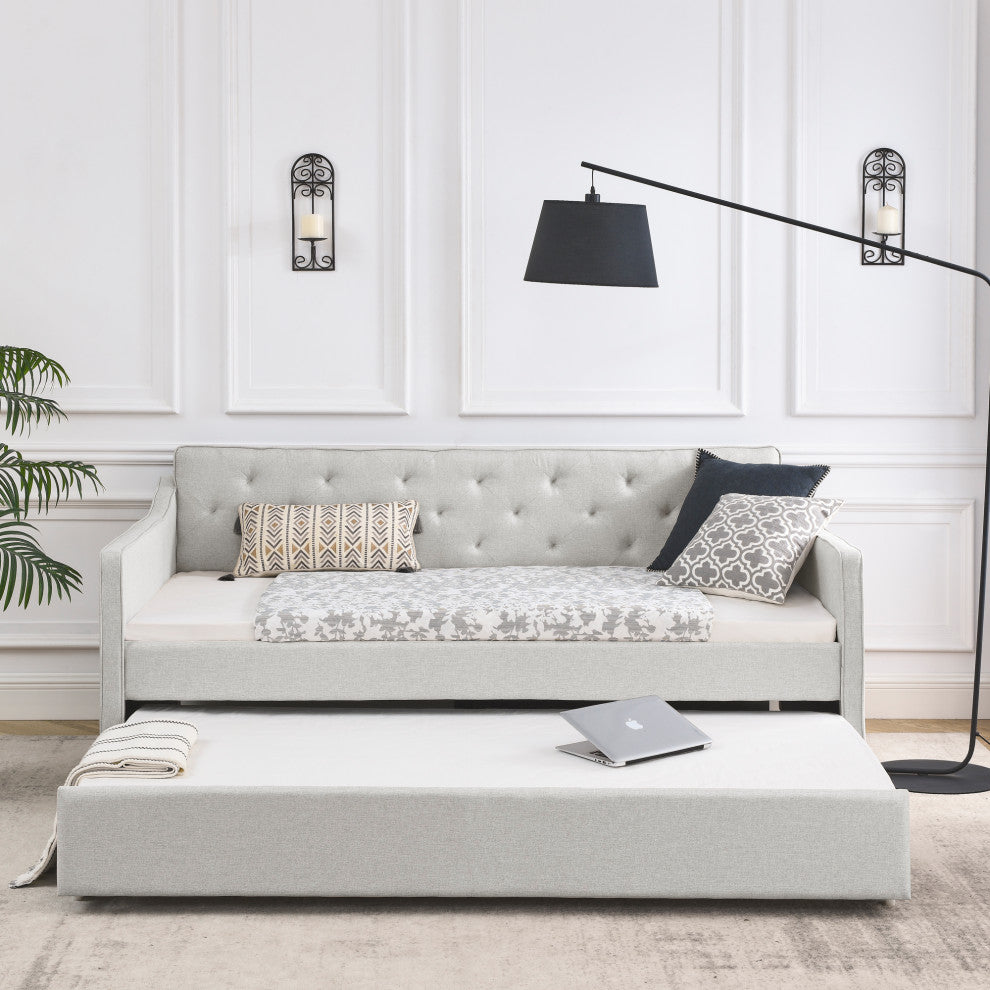 Gewnee Twin Size Daybed with Twin Size Trundle