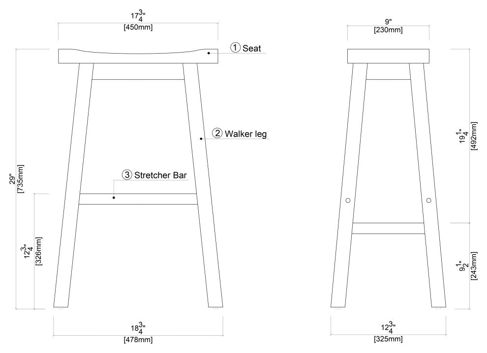Sonoma Saddle Barstool [Storm Gray Wire-Brush]