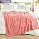 Kasaya Jacquard Supersoft Faux Fur Throw Blanket, Terra Cotta, 50" X 60"