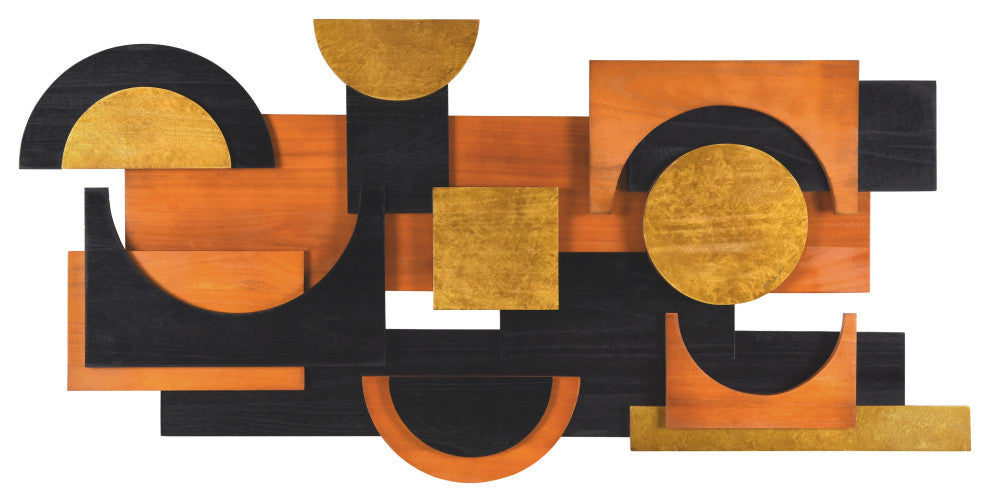 "Amber Embraces I" Hand Made Wood Abstracts Wall Art, Ap-101b-4824-01