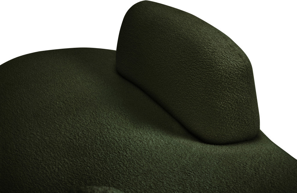 Argyle Upholstered Chaise/Loveseat, Green, Teddy Fabric