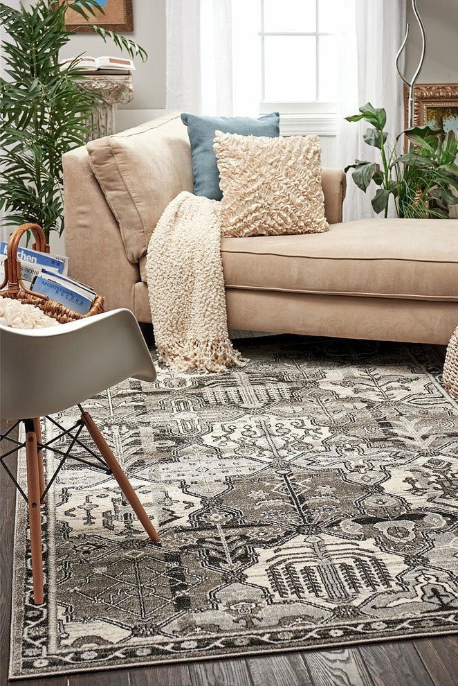 Unique Loom Gray La Jolla Cathedral 6'x9' Area Rug