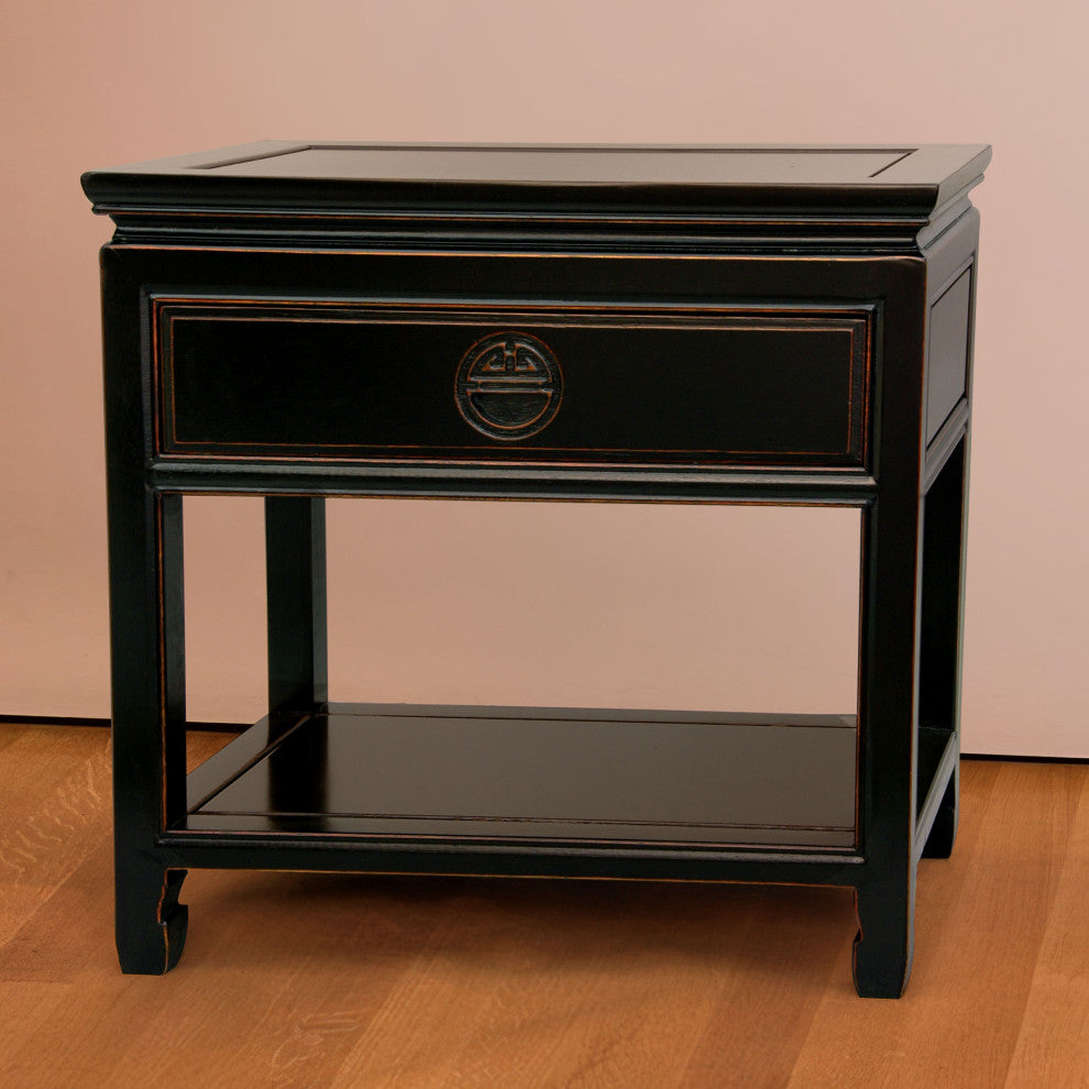 Rosewood Bedside Table, Antique Black