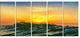 "Bright Sunlight and Glowing Waves" Beach Canvas Wall Art, 5 Panels, 60"x28"