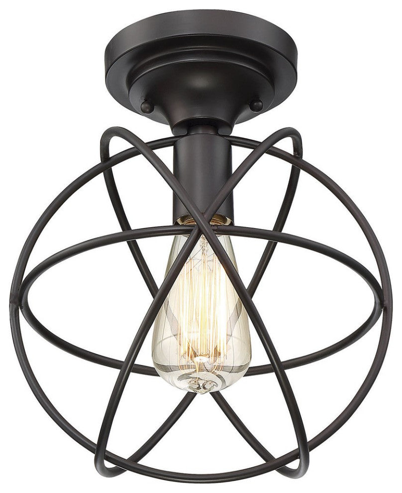 Savoy House Meridian 1 Light Flush Mount Oil Rubbed Bronze