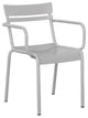 Nash Commercial Grade Steel Indoor-Outdoor Stackable Chair with 2 Slats and Arms, Silver