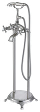 Givingtree 3 Handle Floor Mounted Clawfoot Tub Faucet with Diverted Hand Shower