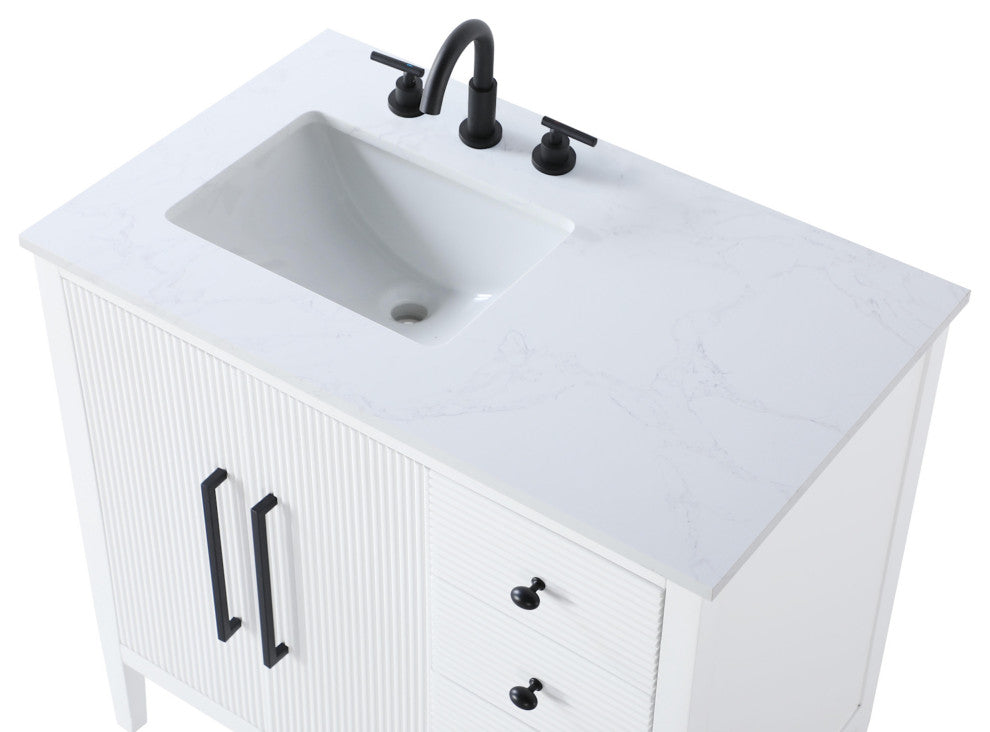 Elegant Lighting VF29636 Blakely 36" - Linen Oak