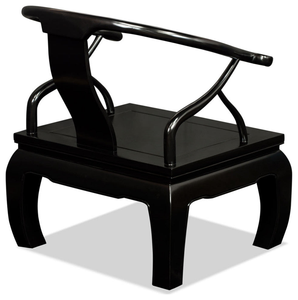 Black Elmwood Chow Leg Chinese Monk Chair