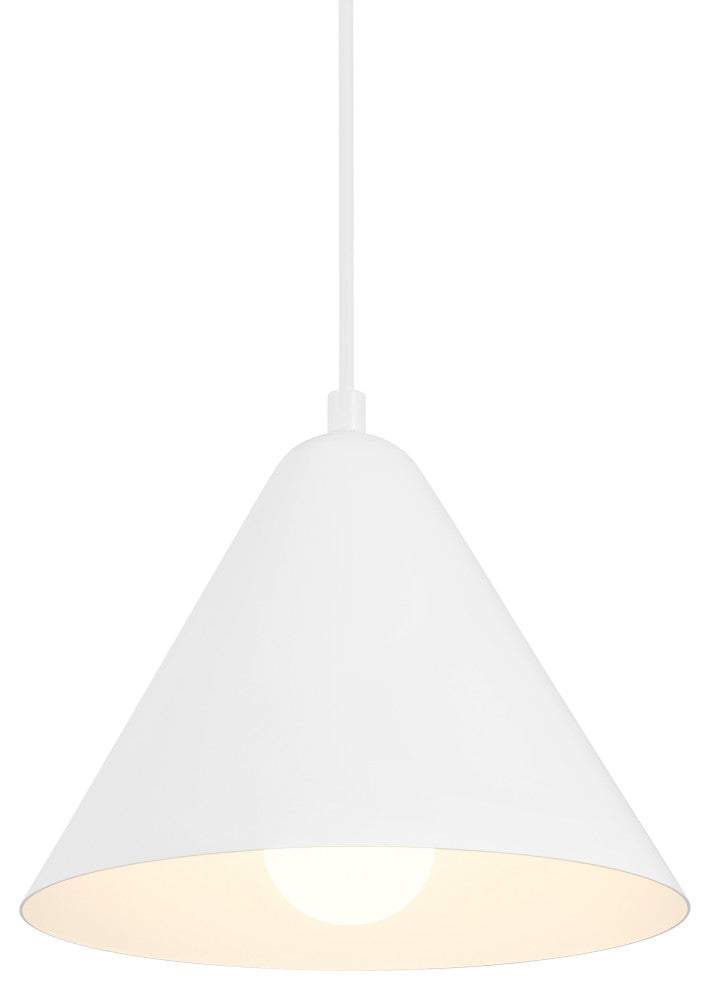 Ford LED Pendant, Replaceable LED, Matte White, 9.5in