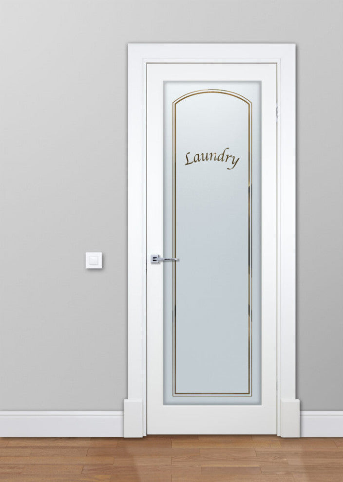 Laundry Door - Classic Arched - Primed - 30" x 80" - Knob on Left - Push Open