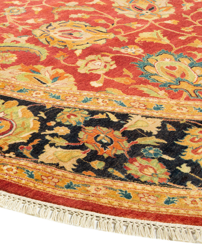 Mogul, One-of-a-Kind Hand-Knotted Area Rug Orange, 9' 1" x 9' 1"