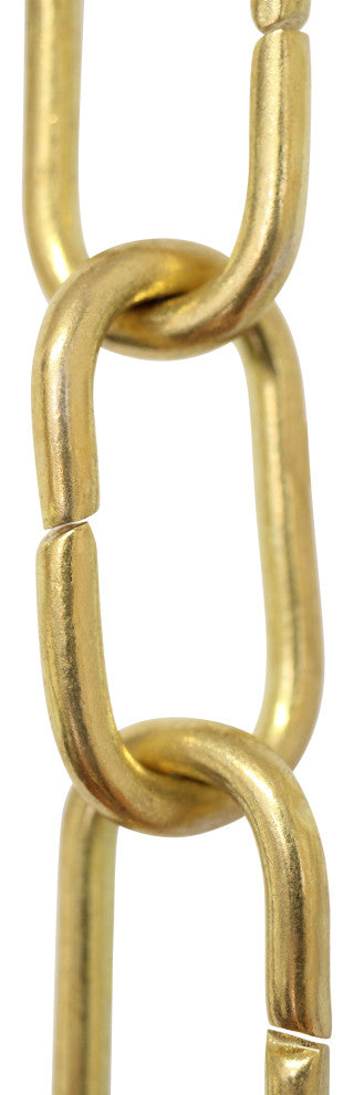 RCH Hardware Brass Standard Link Chandelier Chain, 3', Polished Brass, U40