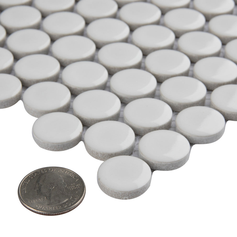 Metro Penny Porcelain Mosaic Floor and Wall Tile, Sample