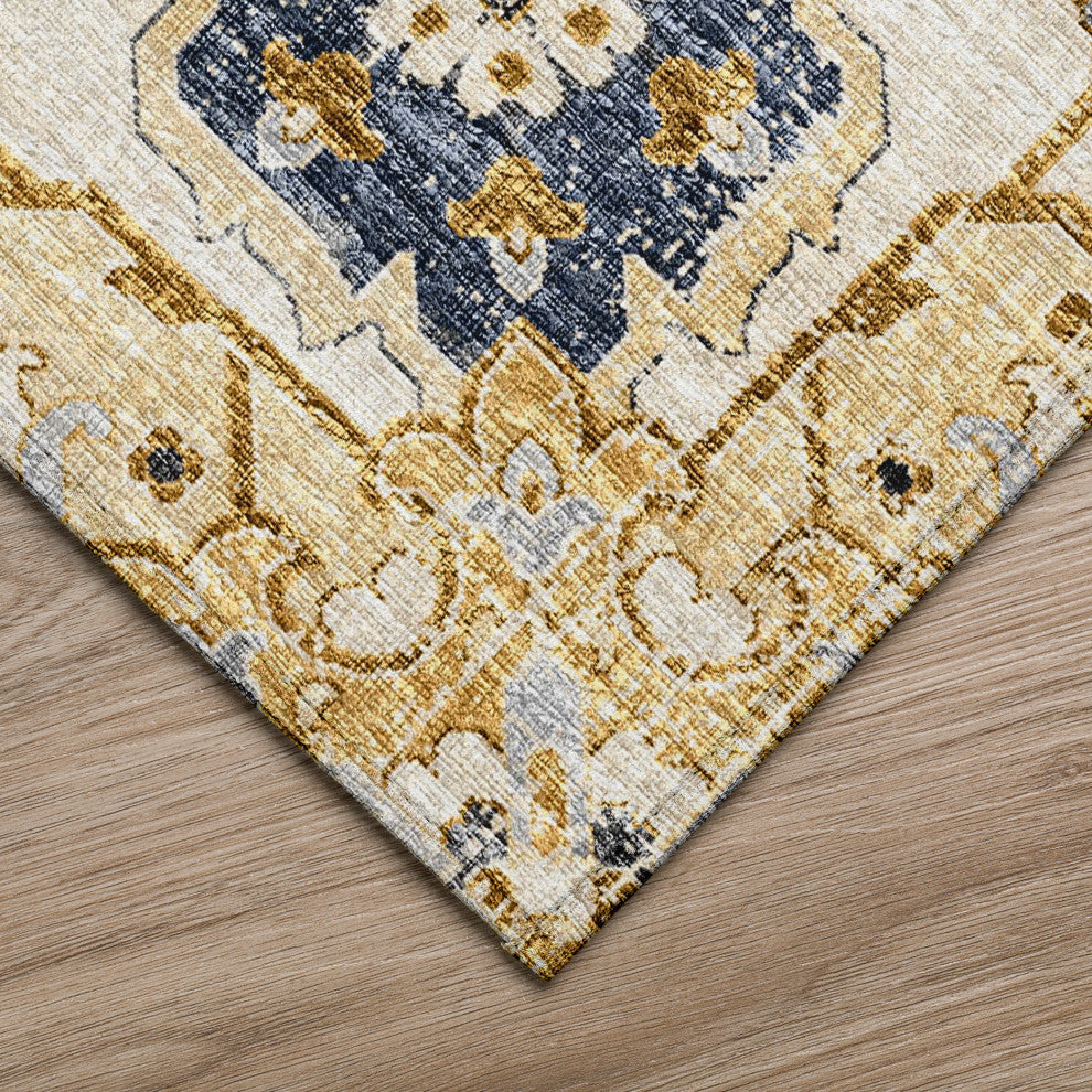Indoor/Outdoor Marbella MB3 Gold Machine Washable 8' x 10' Rug