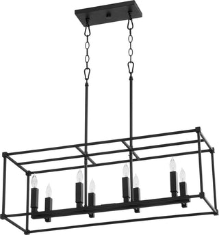 Quorum 656-8-69 Eight Light Pendant, Black Finish