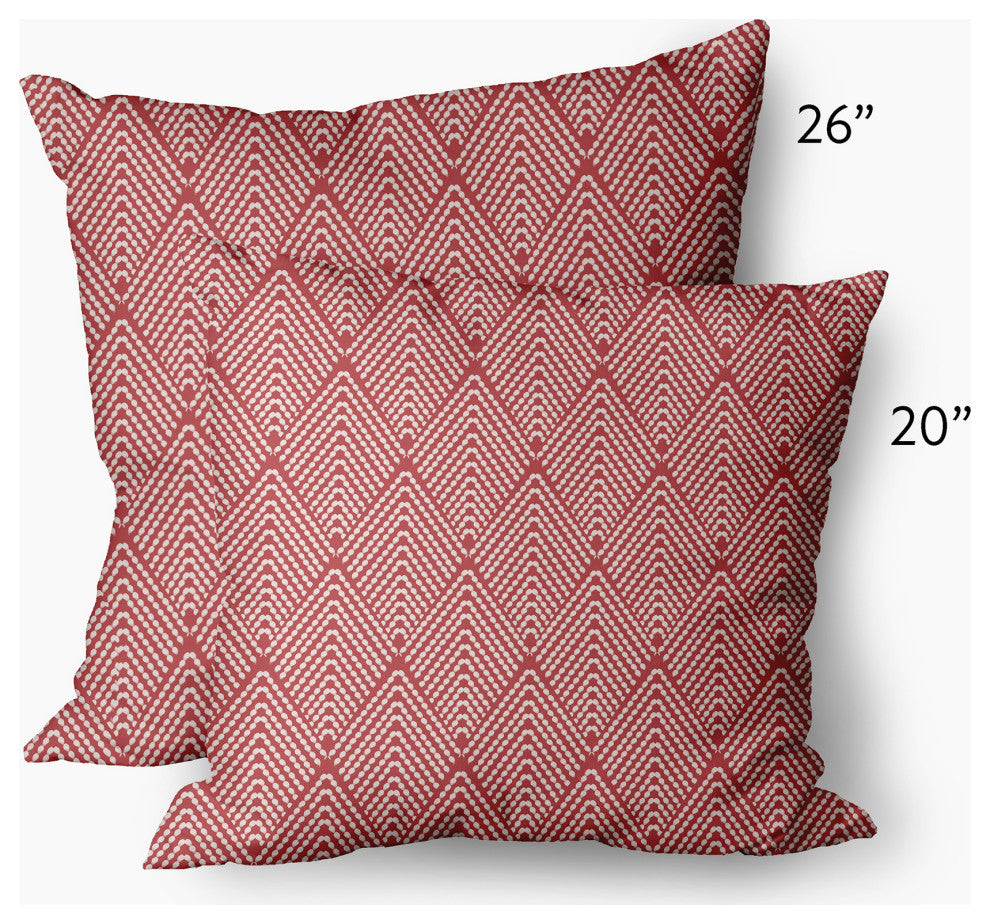 Lifeflor Diamond Decorative Throw Pillow, Ligonberry Red, 26"x26"