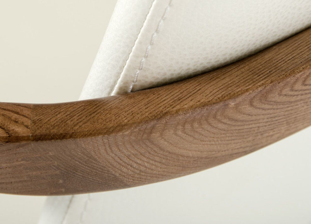 Falcon Dining Chair, Walnut and Cream, Wood and Leatherette