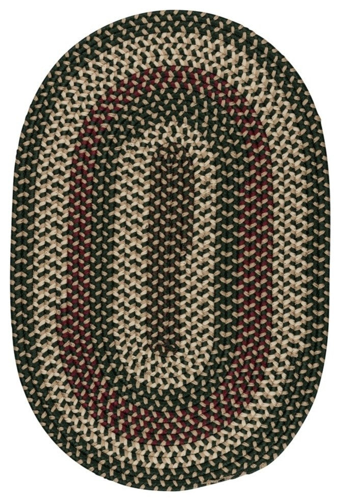 Colonial Mills Brook Farm BF62 Winter Green Traditional Area Rug, Oval 2'x6'