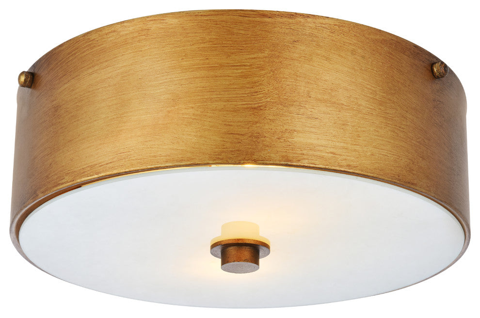 Hazen 2-Light 12" Flush Mount, Vintage Gold