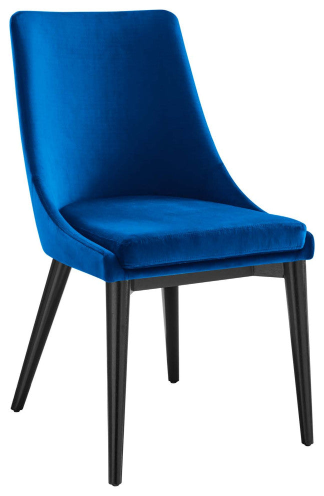 Viscount Accent Performance Velvet Dining Chairs, Set of 2, Navy