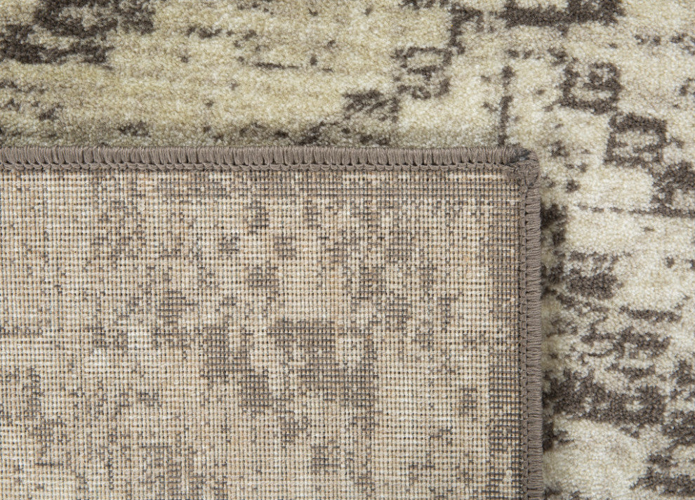 2"x8" Gray Beige Distressed Diamond Runner Rug