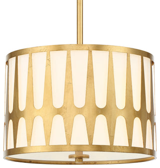 Crystorama Lighting Group ROY-803 Royston 3 Light 15"W Pendant - Antique Gold
