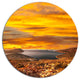 Beautiful Landscape Under Yellow Sky, Landscape Round Wall Art, 11"